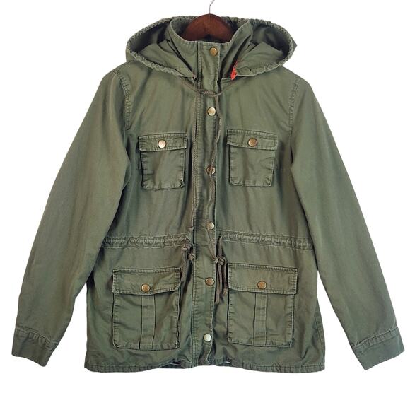 Market and Spruce Military Utility Field Jacket Women’s SZ LG Army Green Lined - Picture 1 of 16